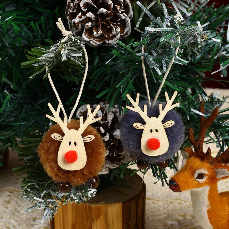 Рождественские украшения шерстяной войлок мультяшный олень кулон креативный новый лось кулон новогодняя елка подарочный