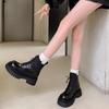 [Фанфна] Женские ботинки Мартина 2025 Новые Осень и Зима Британский Стиль Взрыв Увеличенная Толстая Подошва Универсальные Облегающие Короткие Ботинки