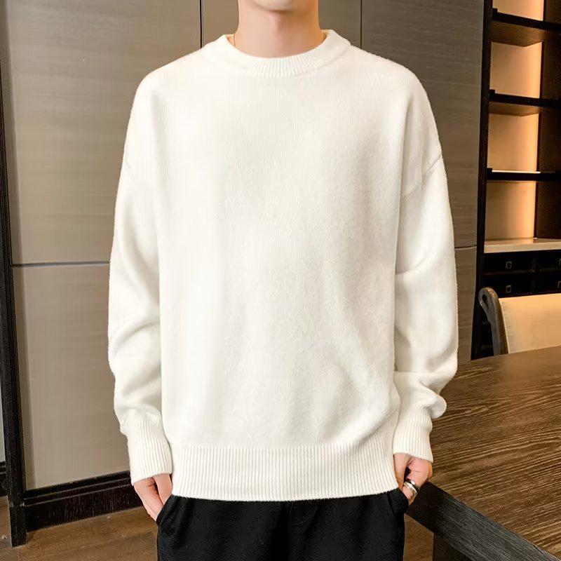 Men's Solid Color Sweater: Loose, Cozy, and Versatile for Autumn & Winter
