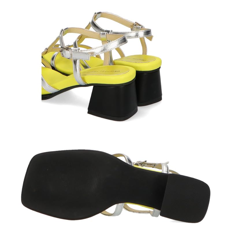 Квадрат 6см большой и маленький удобный ремешок для ходьбы делает ваши ноги визуально стройнее подчеркивает ваши 31250 ОРАНЖЕВЫЙ см см [Oriental Traffic] Женские сандалии, носок,