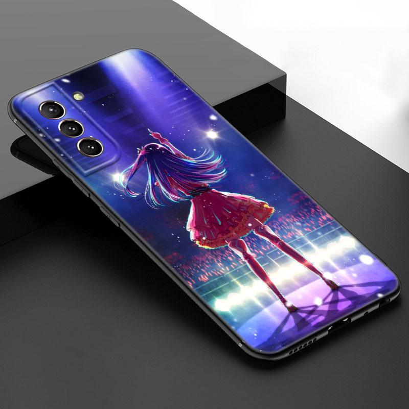 Аниме AI Oshi черный силиконовый чехол для телефона Samsung Galaxy S23 S21 S20 FE S24 S22 Ultra S10E S10 S9 S8 Plus