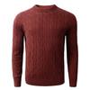 Men's Casual Argyle Crewneck Sweaters Thermal Cable Knit Pullover Sweater