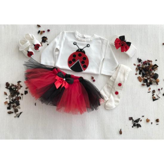 Baby Set Newborn Girl Tutu Tulle Christmas X Mas Noel Spring Bodysuit Longsleeve Skirt Shoes Pantyhoes Hair Band Princess