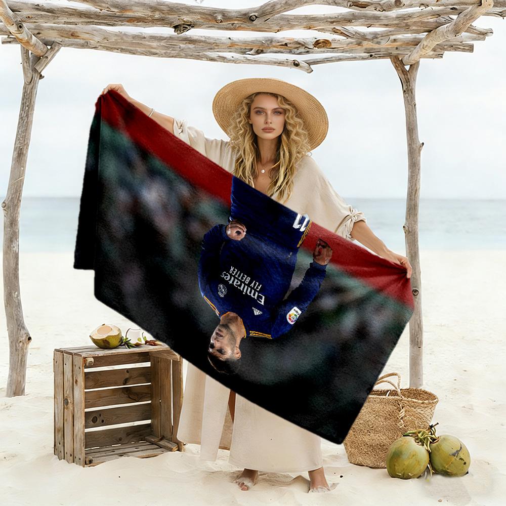 Youth Soccer Player Action Beach Towel High Absorbency & Quick-Dry Comfortable Lightweight Perfect for Traveling Yoga Camping and Swimming