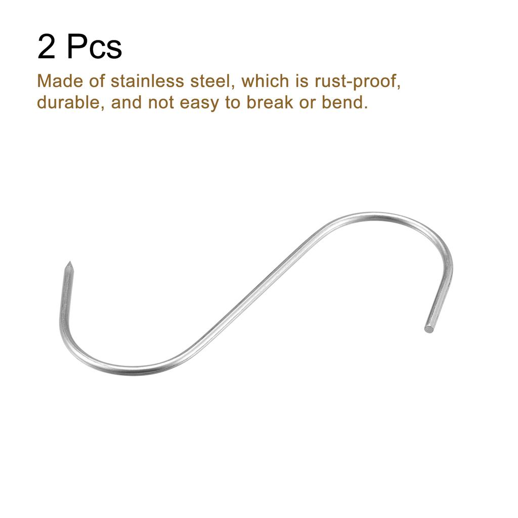 Meat Hanger Hook Stainless Steel S-Hook Baking Tools for Chicken Fish Beef Hanging Drying Smoking Home Storage 2Pcs