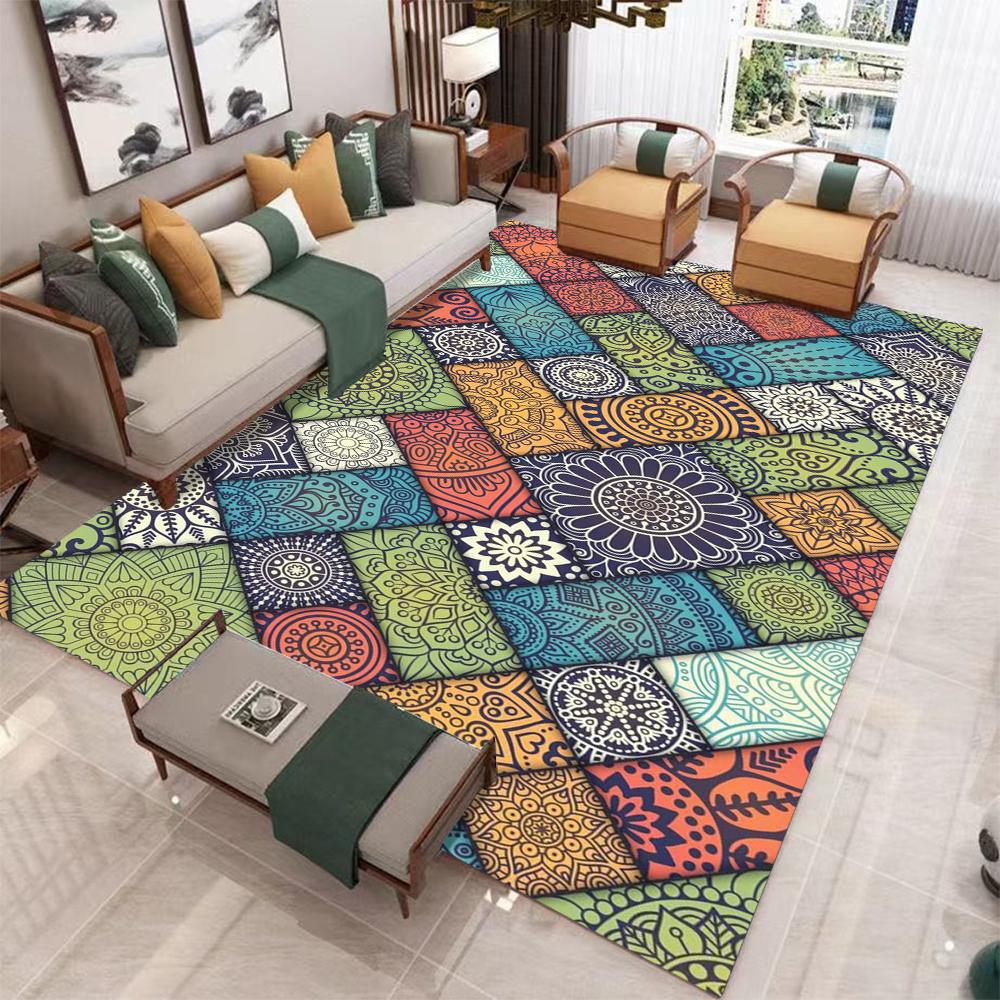 Ковер в стиле ретро бохо Персия, для гостиной, спальни, балкона, под диван, стол, стул, дверной коврик, нескользящий, машинная стирка, домашний мат, декор