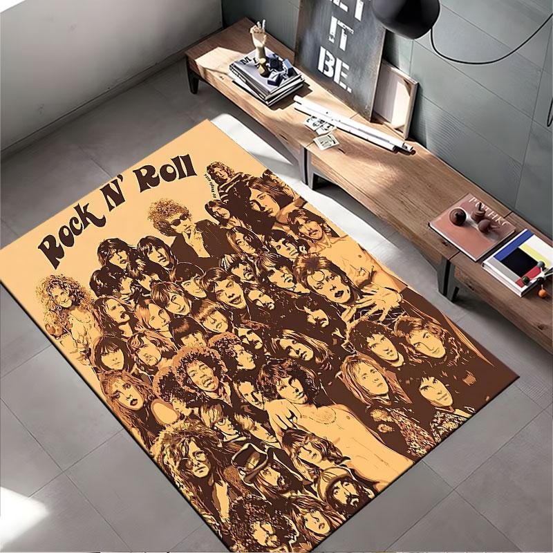 Classic Rock N' Roll Icons suitable as a non-slip mat for the living room or bedroom sofa