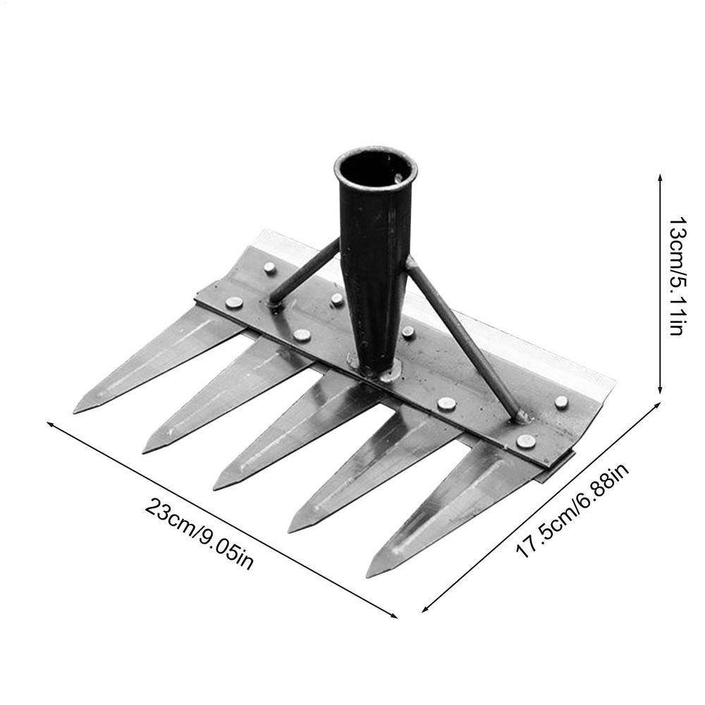 2/3/4/5/7/ Teeth Carbon Steel Garden Hand Rake Farm Tool Weeding Scarifier Agricultural Nail Harrow Harrow Garden Weeding Tool