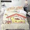 Пододеяльник Pompompurin Комплект постельного белья Наволочка Одеяло Чехол Комплект постельного белья Детский подарок 2 шт/3 шт Полный размер Односпальное Двуспальное