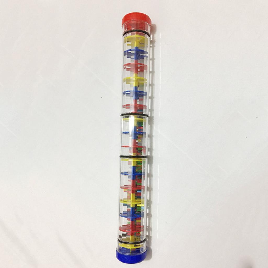 Baby Rain Stick Rainmaker Rainbow Mini Wooden Musical Shake Beaded Raindrops Rattle Rainmaker Toy For Baby Shaking Early