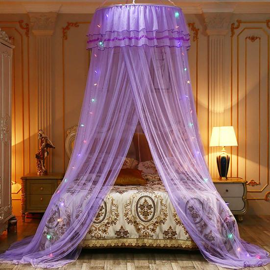 Ruffle Dome Ceiling Mosquito Net Princess Mesh Canopy Dust-proof Bedroom Decor