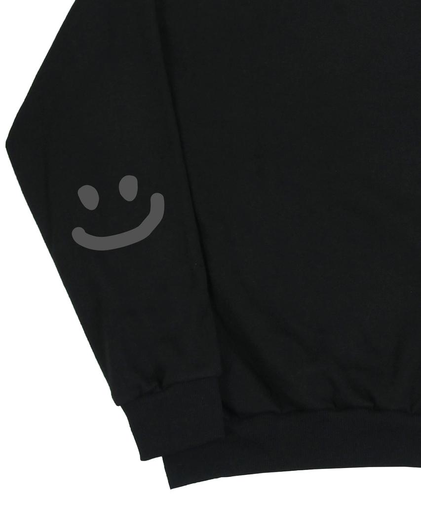 GRAVER [Unisex] Elbow Smile Drawing Sweatshirt_Black/Grey Logo