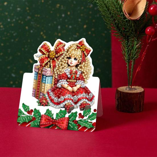 Набор для рисования стразами своими руками, 6 шт., поздравительная открытка с гномом на день рождения, 5D-искусство стразами, открытки на день рождения для взрослых, детей, подарки на годовщину, праздник