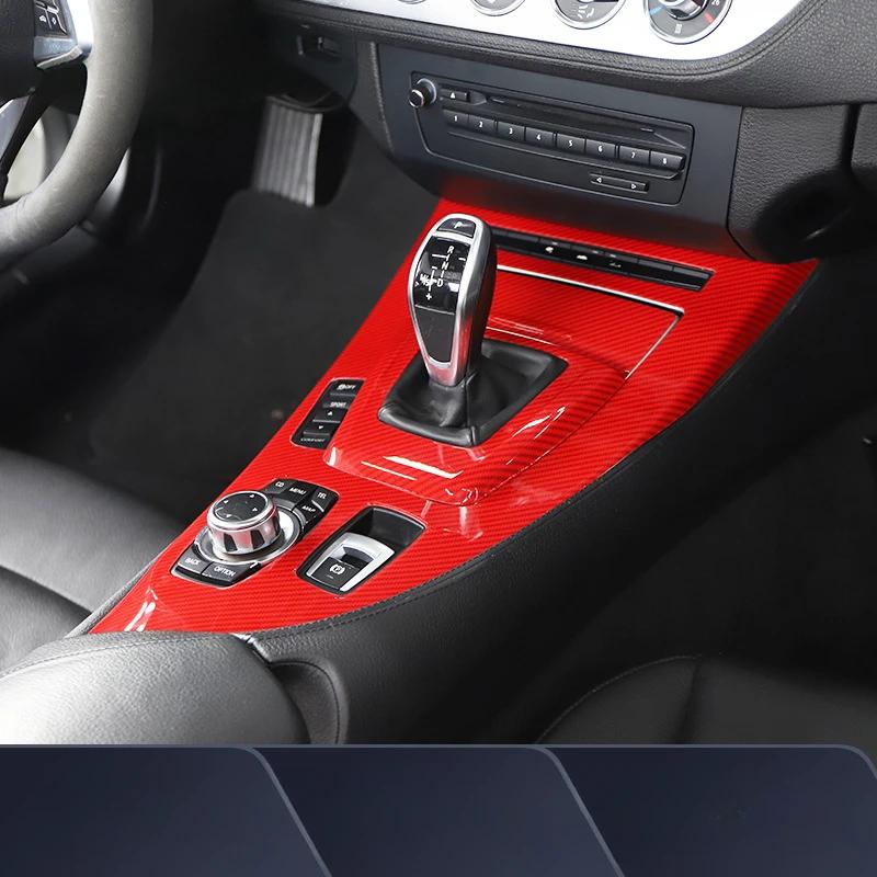 Автомобильный салон Gear Центральная консоль Крышка Отделка Наклейки ABS Для BMW Z4 E85 2009-2015 Аксессуары Украшение в стиле углеродного волокна