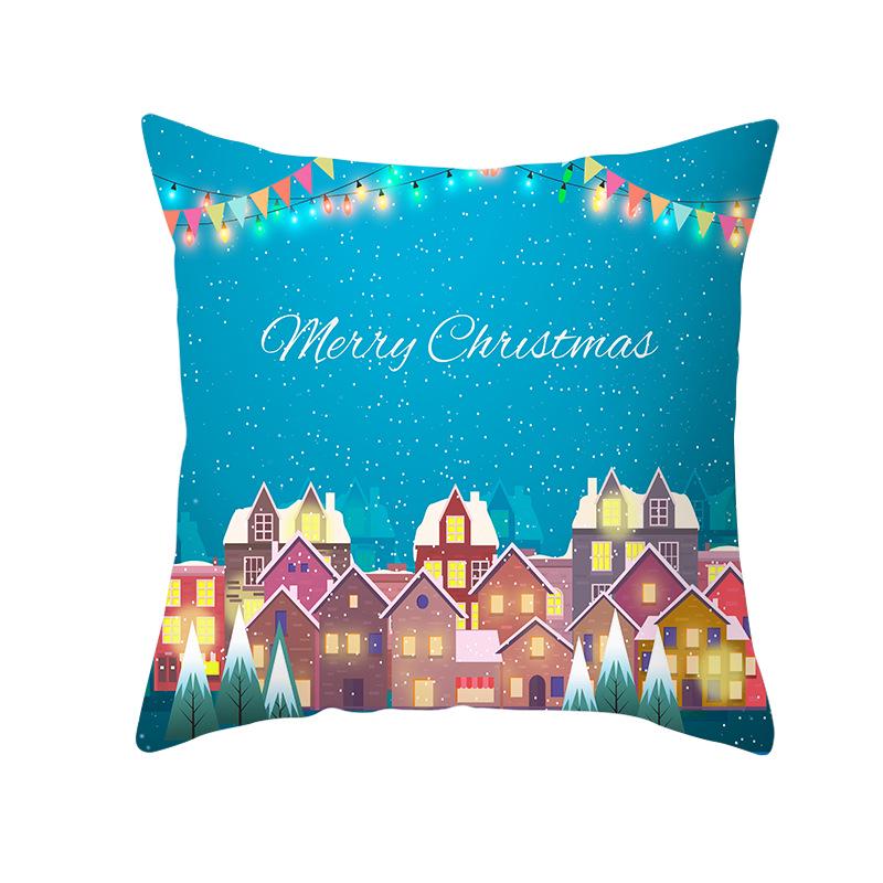 Персиковая кожа Рождественский принт Наволочка Мультяшное животное Дом Диван Подушка Чехол Прикроватная Спальня Подушка