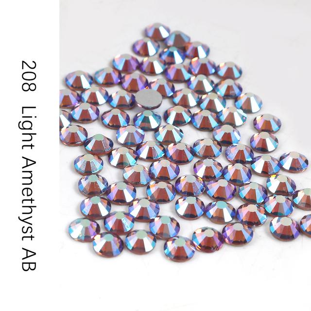 Стразы без горячей фиксации, кристалл Ab Ss3-Ss30, стразы для ногтей с плоской задней частью, стразы премиум-качества, блестящие стразы для ногтей, хрустальный камень