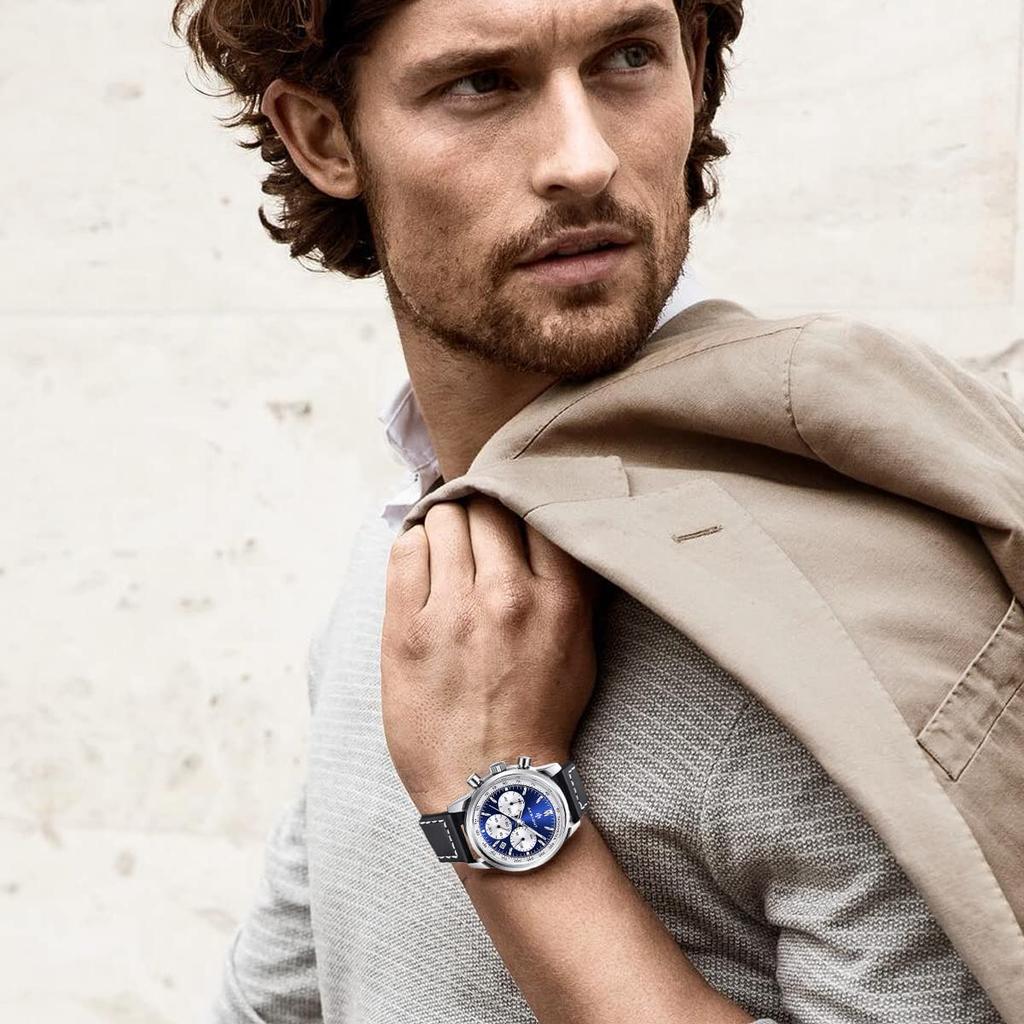 BENYAR AKNIGHT Japanese Stainless Leather Compatible with Business Casual Sports Chronograph Included Men's Watch, Quartz, Steel, Strap, Watches,