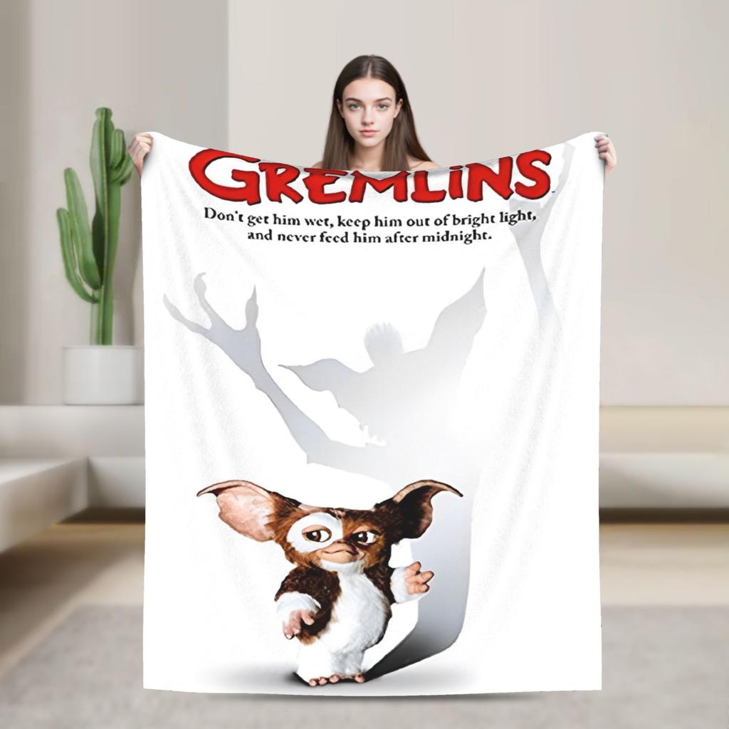 Гизмо Могвай Монстр Гремлины Фланелевое Одеяло Мягкий Плед для Гостиной Авиаперелета Путешествий Забавный Покрывало Покрывало на Диван-Кровать