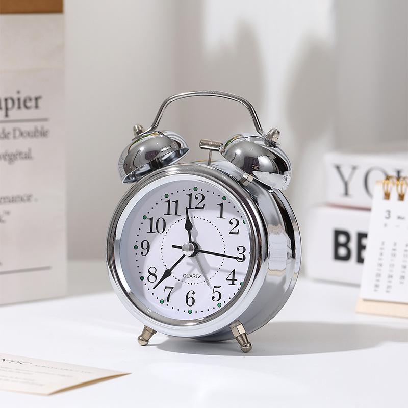 Ретро-будильник с громким звонком и ночником - бесшумные прикроватные часы, креативный подарок для студентов и декор спальни