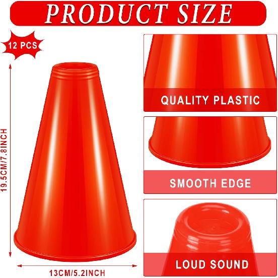 Sosation 24 штуки Мегафон для чирлидинга и помпоны для чирлидинга для создания шума, сувениры для вечеринок, спортивный мегафон для поддержки, помпоны для поддержки, танцы с мячом