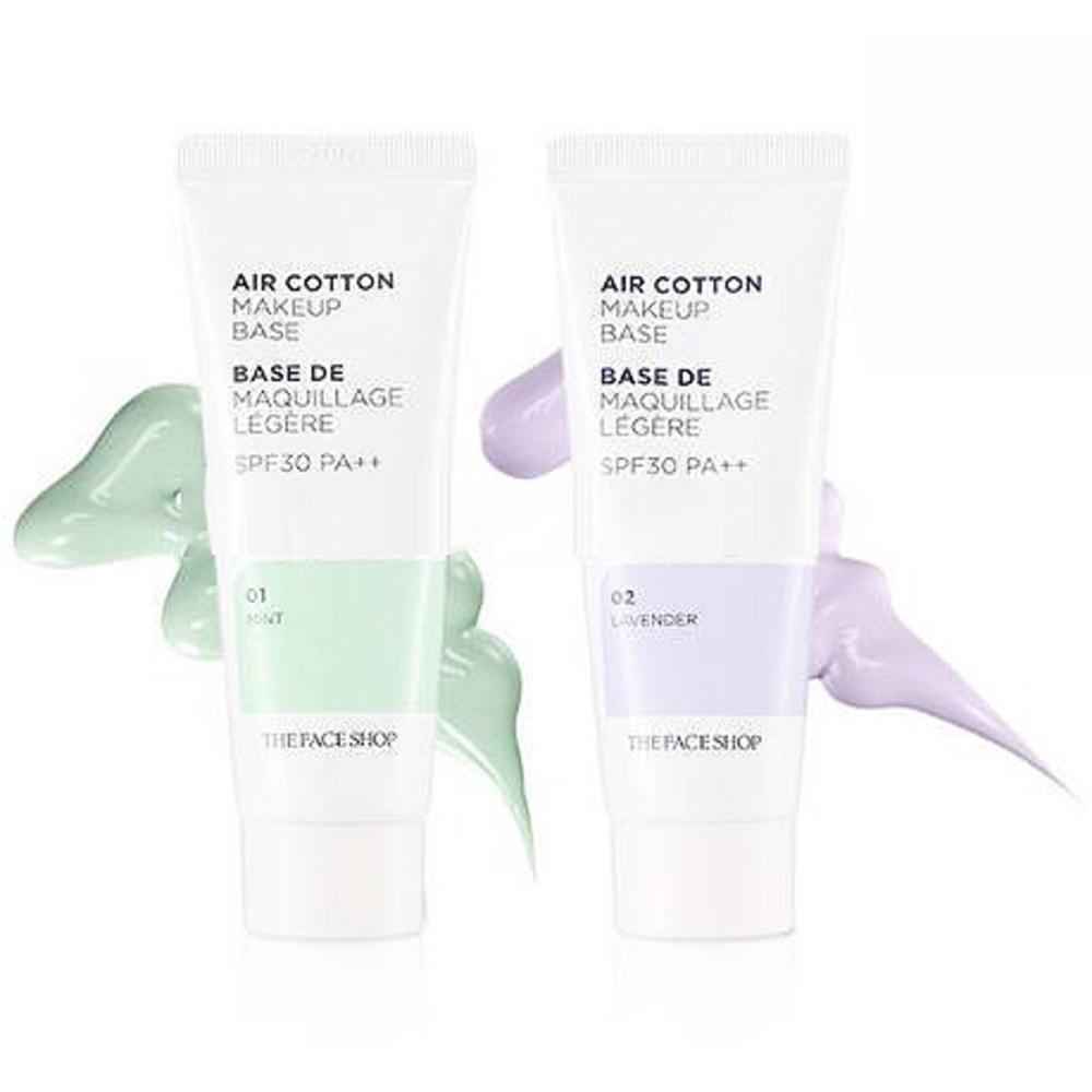 The Face Shop База под макияж Air Cotton 35 г, мятный, 5 штук