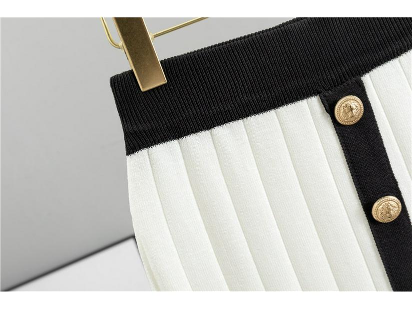 Элегантный французский миди-комплект из юбки и вязаного кардигана для женщин - Коллекция Осень/Зима