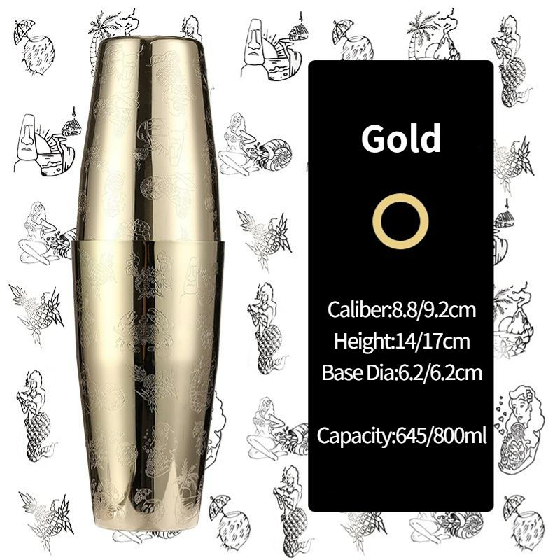 Барный шейкер для коктейлей Бостонский шейкер Нержавеющая сталь Шейкер с гравировкой Барный аксессуар Инструменты бармена Для дома и бара