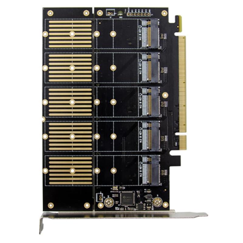 PCI-E 16 для M.2 B для Key 5-портовая NGFF+Sata 3.0 карта Pansion JMB585 для чипа PCI для прессы Gen 3x2 пропускная способность