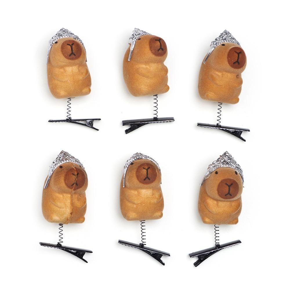 6pcs Cartoon Capybara Hair Accessories Kawaii Duckbill Clip Cute Hairpin Hair Styling