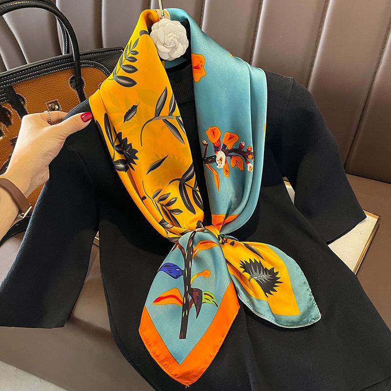 Классический шелковый шарф Женский модный квадратный шелковый шарф