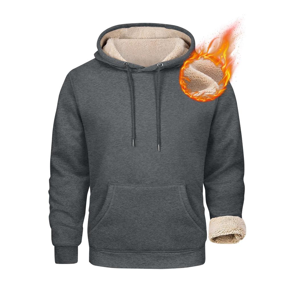 Мужские толстовки с подкладкой Флисовые пуловеры Базовые топы Теплые зимние толстовки Мужские толстовки из флиса больших размеров с капюшоном