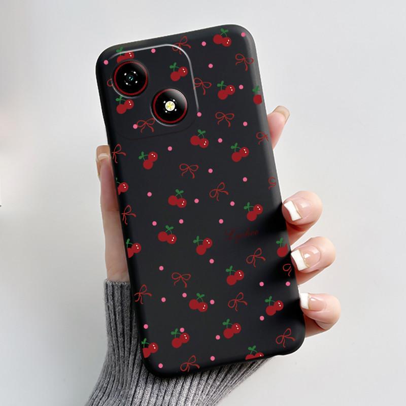 Чехол для телефона ZTE Blade A35E Эстетичный Модный Милый Кот Астронавт Мягкий Силикон Черный Матовый Защитная Задняя Крышка