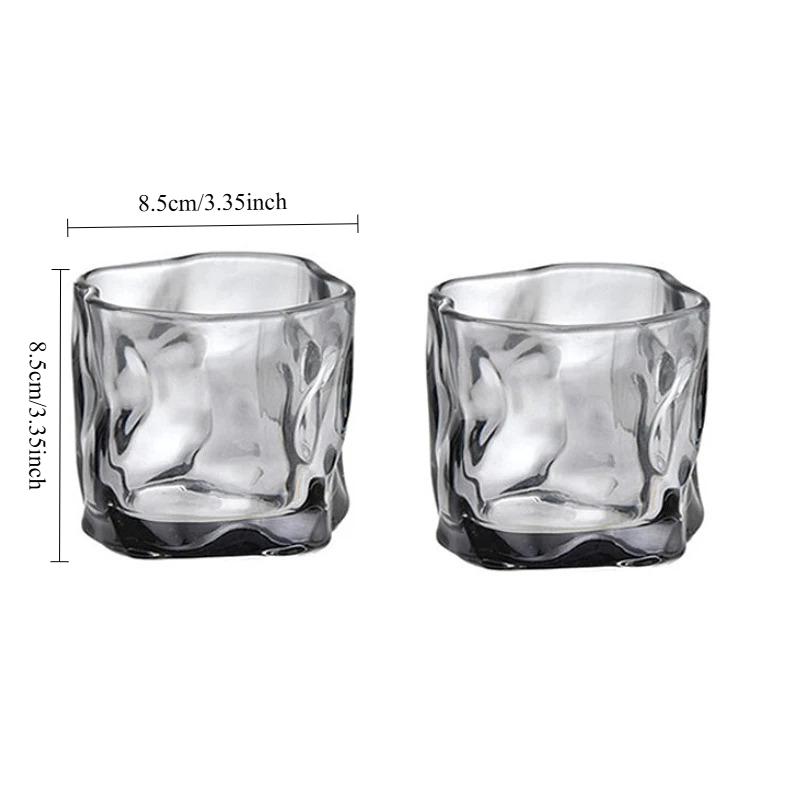 280ml/9.6oz Luxury Whiskey Glass High End Cocktail Glass Multi Colored Wine Glasses Party Bar Creative Irregular Twist Glass Cup
