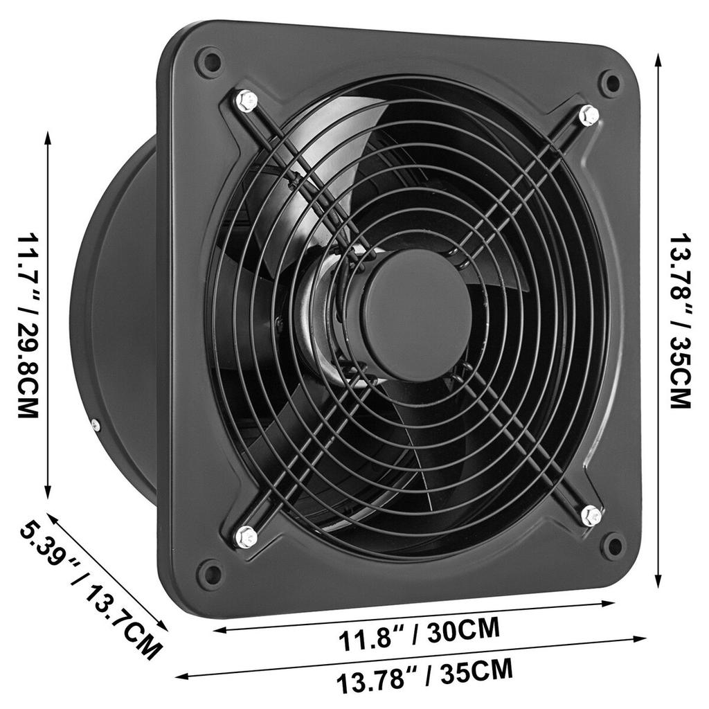 12 Inch Industrial Ventilation Extractor Metal Axial Exhaust 300MM Air Puller Fan (300MM/12 Inch)