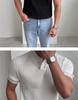 Men's Summer Slim Fit Korean Style Short Sleeve Polo Shirt, Turn-Down Collar, Solid Color, Casual Temperament.