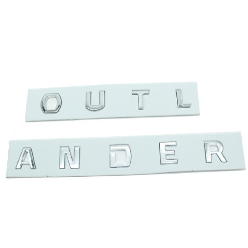 Fit For Outlander Original ABS Chrome Car 3D Letters Hood Emblem Logo Badge Car Stickers Styling Car Decal Accessories