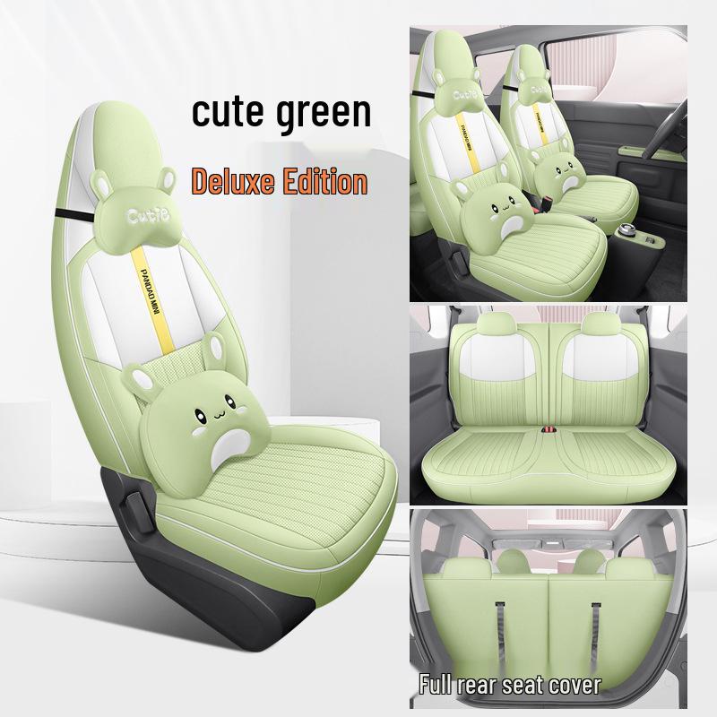 Geely Panda MINI Полностью кожаная всесезонная подушка на автомобильное сиденье и мультяшный электрический чехол на сиденье