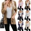 Women's Long Sleeve Tops Casual Shirts Button Down Pockets Basic Ribbed Knit T Shirts Cardigan