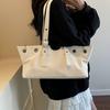 Tote Bag Matte PU Tote Bag Solid Color Underarm Packs Fashion Large Capacity Handbag  Office Worker