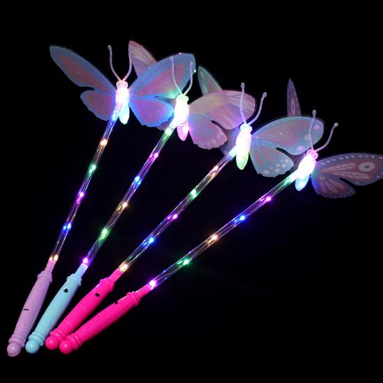 Светящиеся Бабочки Палочка Светящаяся в Темноте 3 Режима Регулируемая Ручная Высокая Яркость Работа от Батареек Цветная Светящаяся Палочка Животное Мигающая Игрушка
