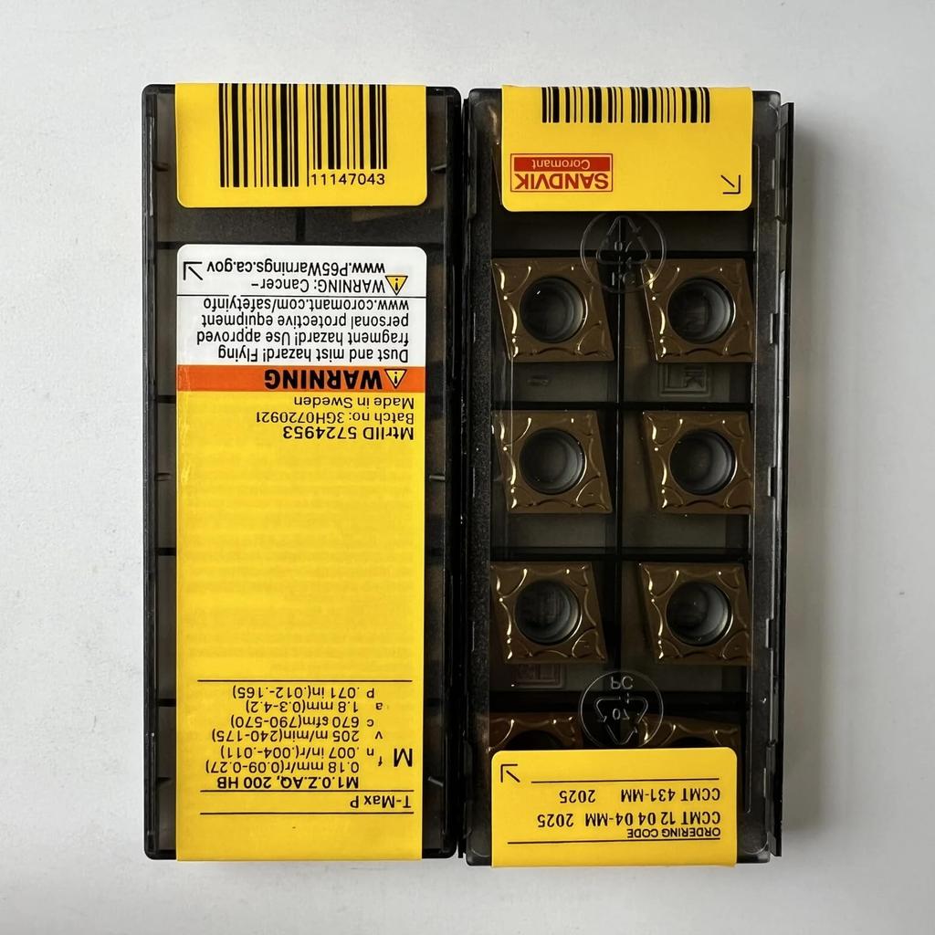 Original Sandvik / CCMT120404-MM 2025 / CNC Lathe Carbide Blade 10 Pcs