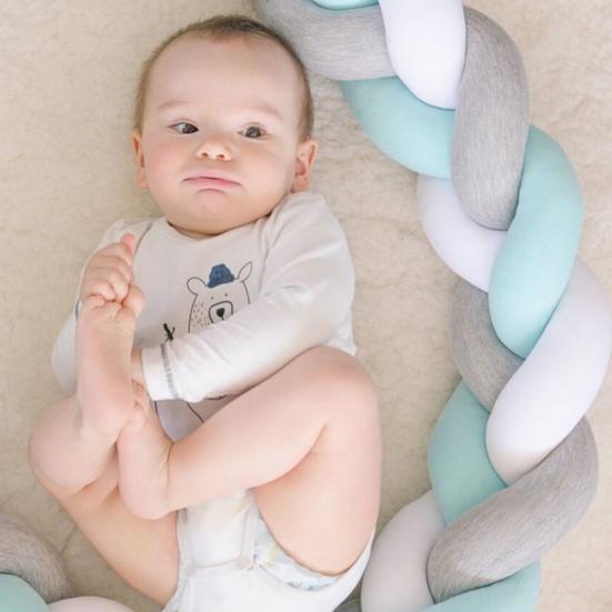 Шар для вязания крючком, забор для кровати, длина 2 м, плетеный шар для вязания крючком, сенсорная игрушка для малышей, бархатная ткань, полипропиленовый хлопок, наполнитель, подушка для шеи, декоративная подушка