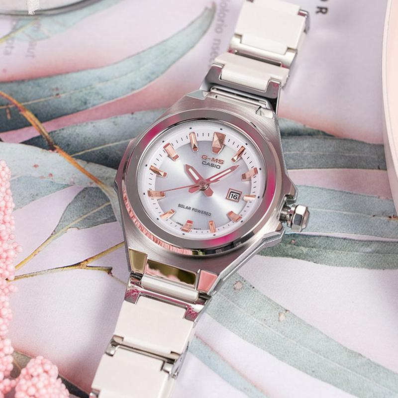 Casio BABY-G Ударопрочные 100м Водонепроницаемые Спортивные часы на солнечной батарее Кварцевый механизм Ремешок из смолы Японские и корейские часы MSG-S500CD-7APR-person