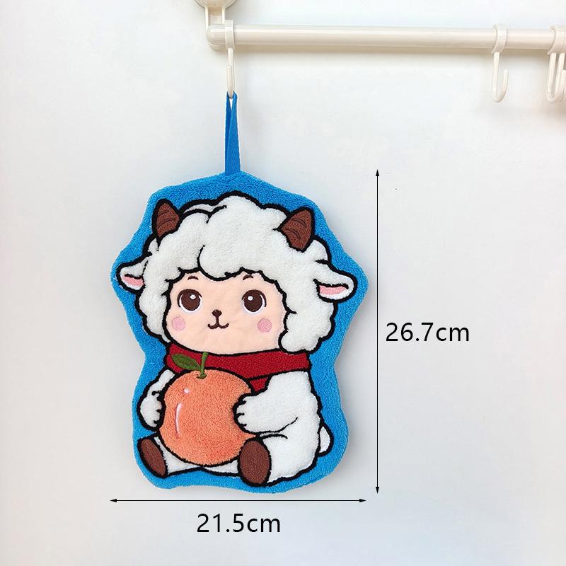 Мультяшная овечка Подвесное кухонное полотенце для рук Супервпитывающее Толстое Прочное для Кухни Ванной Комнаты Домашней Уборки