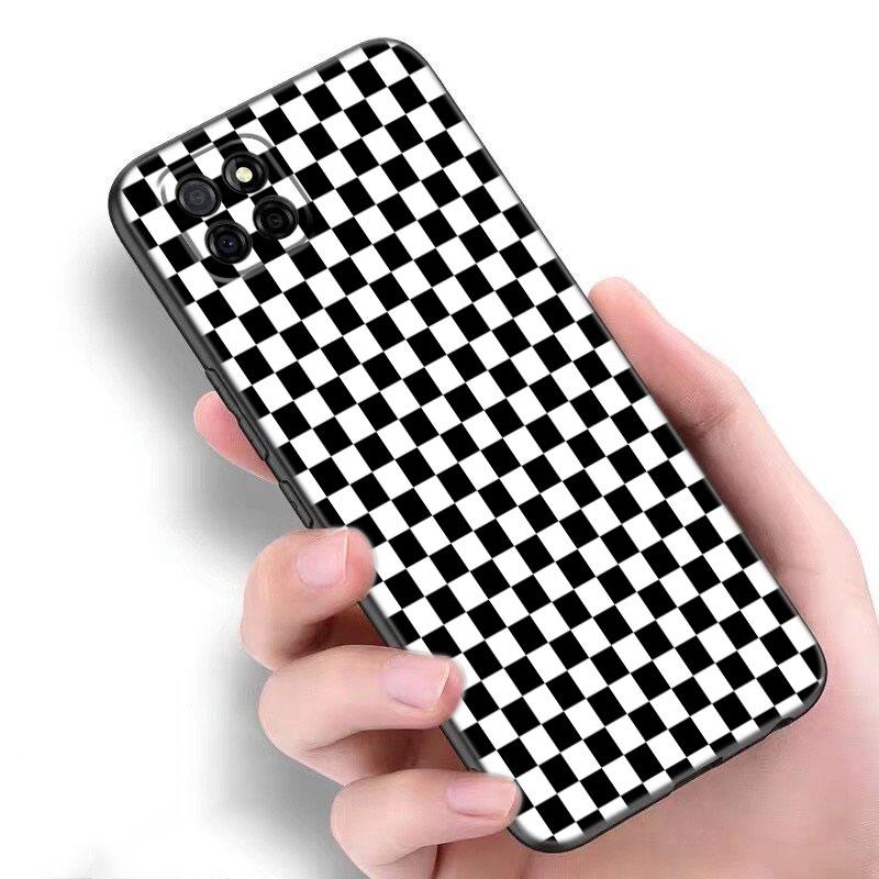 Черный белый клетчатый чехол Zebra для Samsung A04 A21 A30 A50 A52 S A13 A14 A22 A23 A32 A53 A73 5G A11 A12 A31 A33 A51 A70 A71 A72