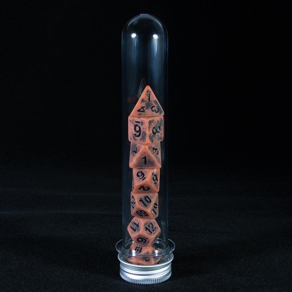 7 шт. Многогранные кости Непрозрачные многогранные игровые кости с тубусом для РПГ DND D20 D12 D10 D8 D6 D4 Настольная игра