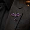 Long-lasting Dragon Pin 2Pcs Rhinestone Flying Brooch, Western Winged Lapel Pin, Alloy Brooch Sweater Cardigan Coat Suit Scarf Decor, Men Jewelry