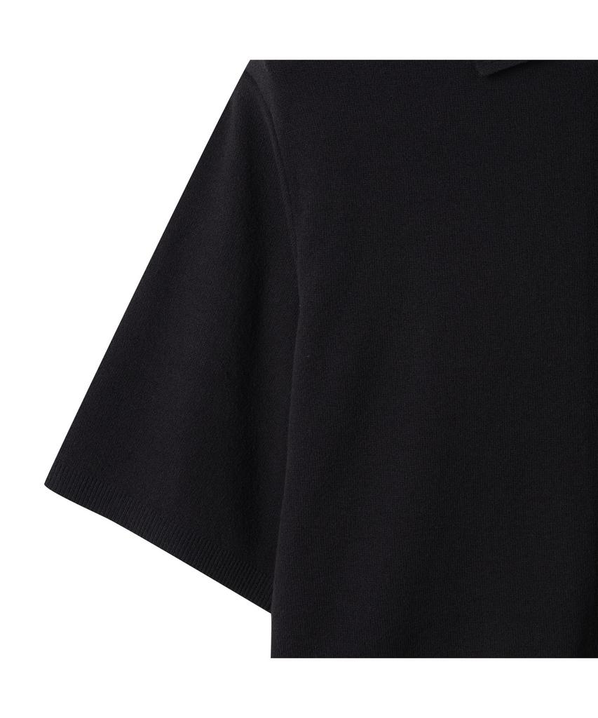 Customellow Black Soft Half Sleeve Cardigan Cwwam25311Bkx