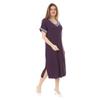 Women's Plus Size Short Sleeve Black V-neck Viscose Dress