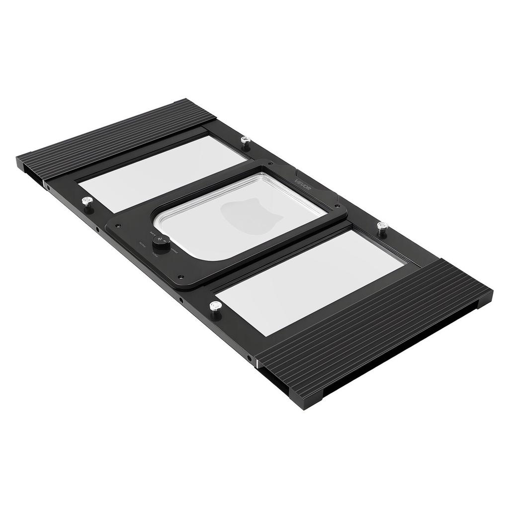 Cat Door for Window, Adjustable to Fit Window Width 686-813 mm, 4 Secure Lock Modes, Aluminum Frame and High-Transparency Glass, Magnetic Closure,